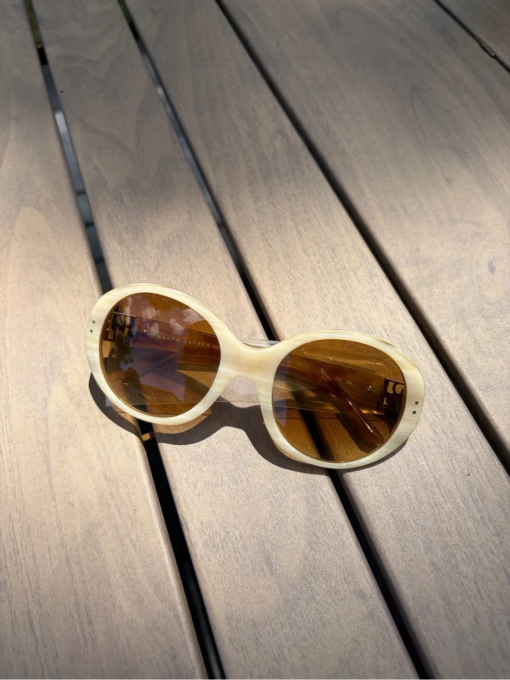 Ralph Lauren Beige Oval Women's Fashion Sunglasses